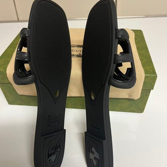 Gucci Women's Black Marmont Rubber Slides US 9 - New - Picture 4 of 4